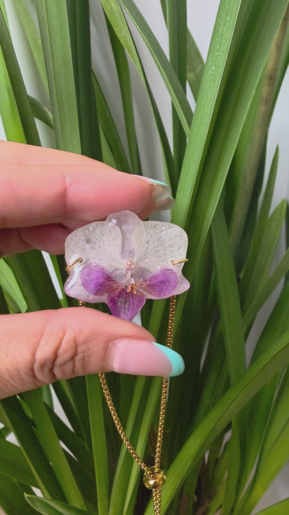 Pulsera regulable orquidea