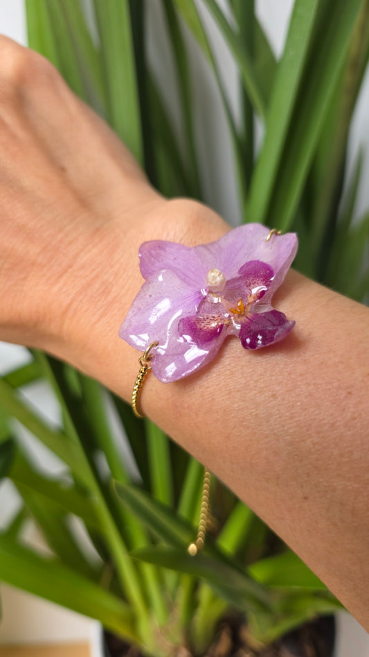 Pulsera regulable orquidea