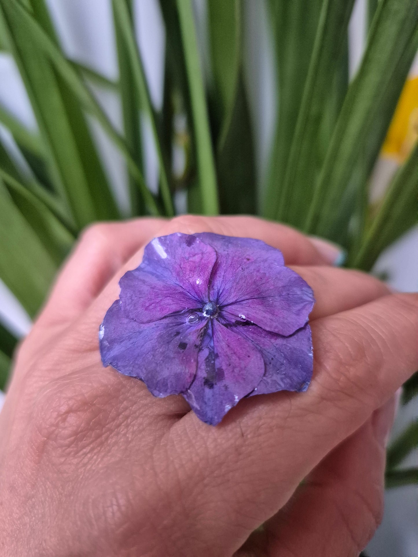 Anillo ajustable hortensia