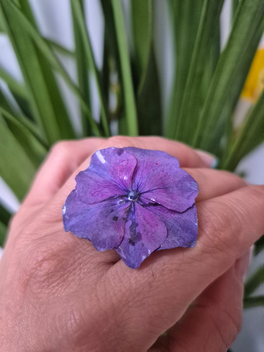 Anillo ajustable hortensia