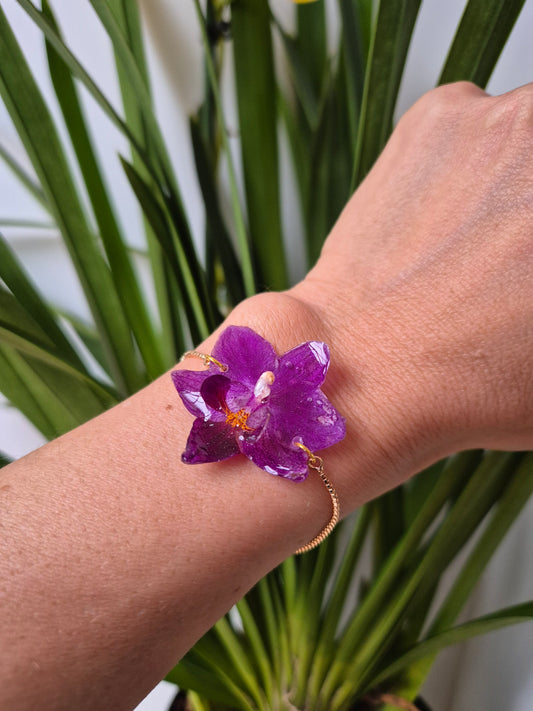 Pulsera orquidea real mini