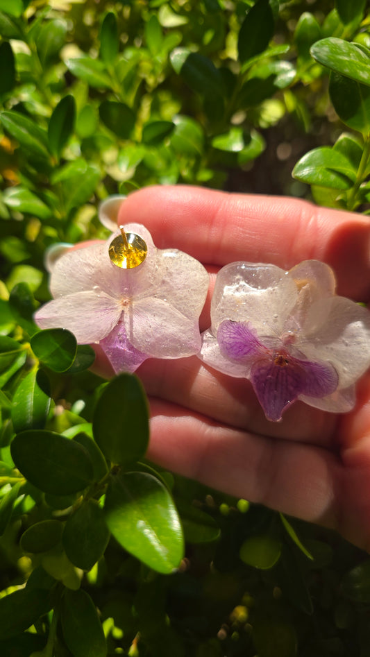 Pendientes orquidea mini