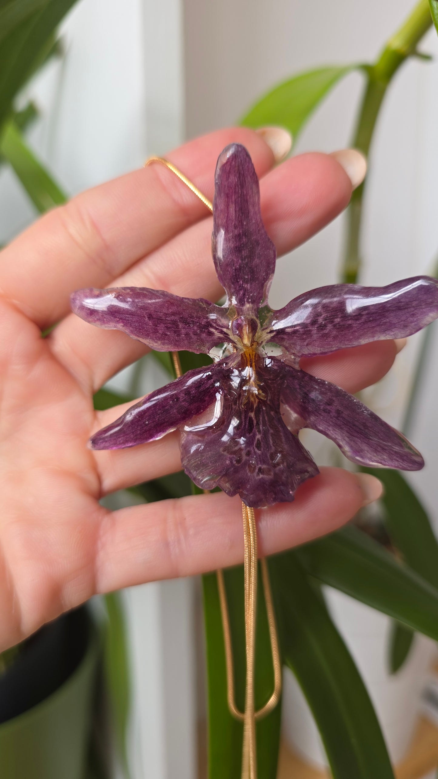 Collar regulable de orquidea.