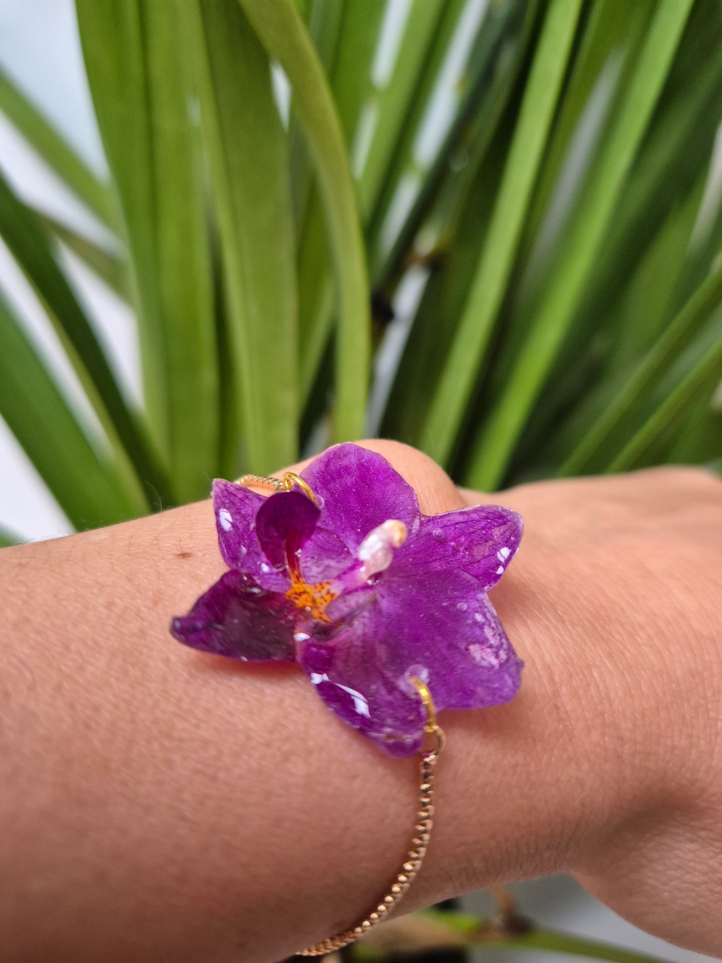 Pulsera orquidea real mini