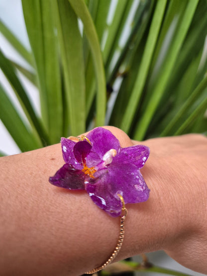 Pulsera orquidea real mini