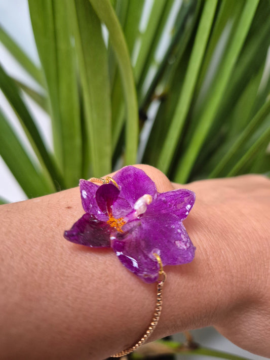 Pulsera orquidea real mini