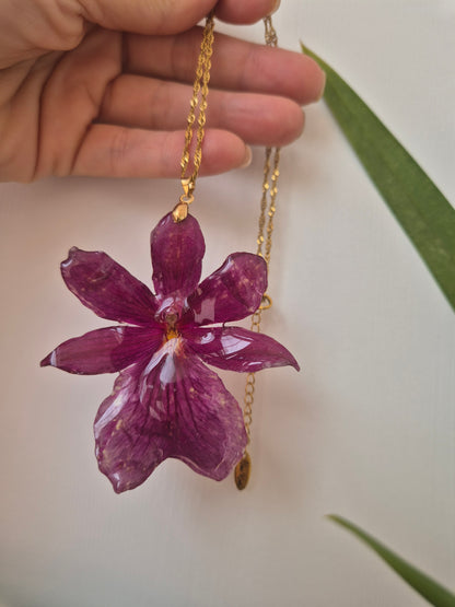 Colgante Orquídea Cambria Burdeos