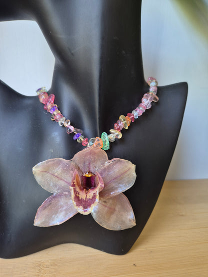 Colgante orquidea cymbidium rosa