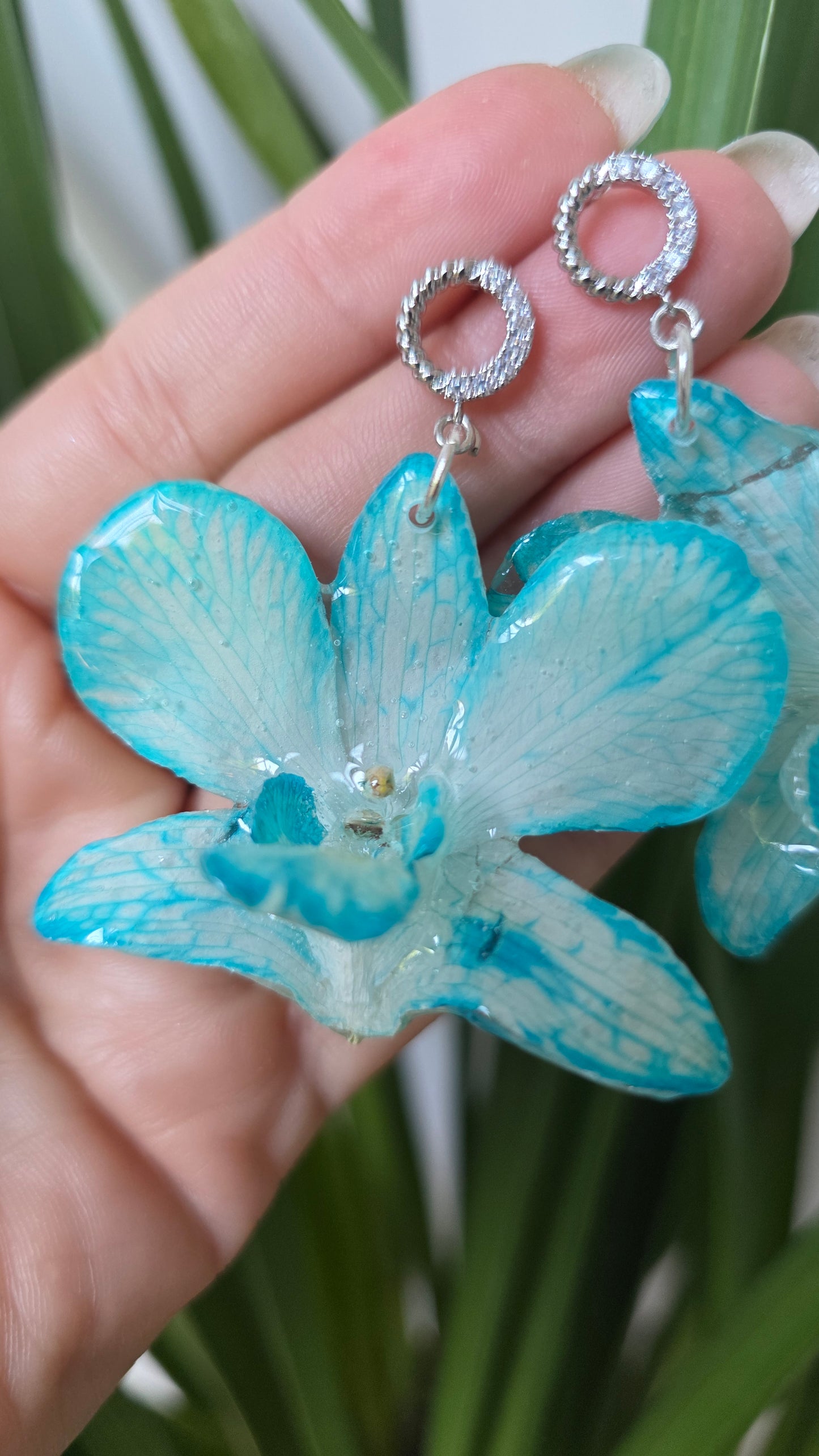 Pendientes orquídea Dendrobium.