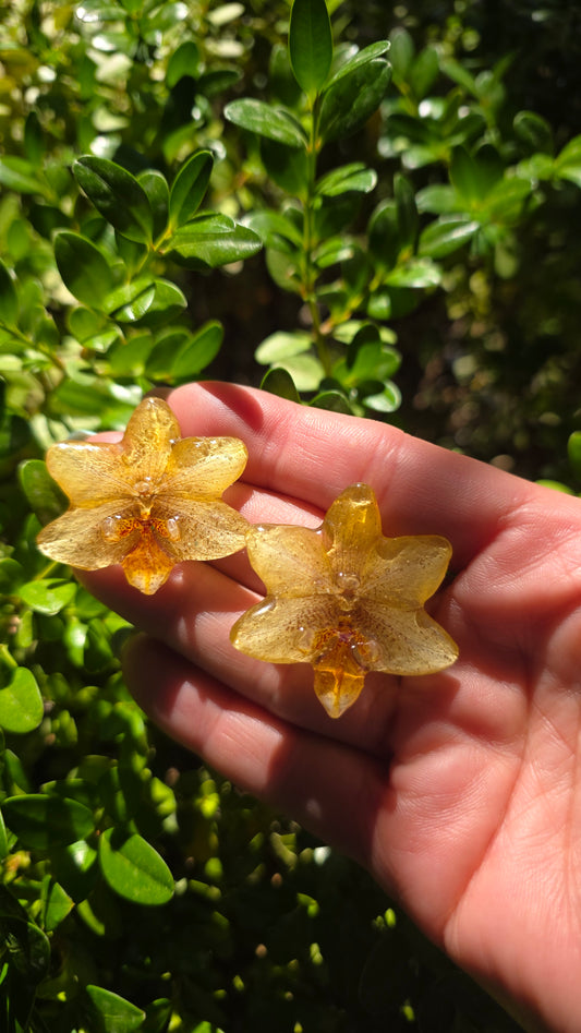 Pendientes orquidea mini