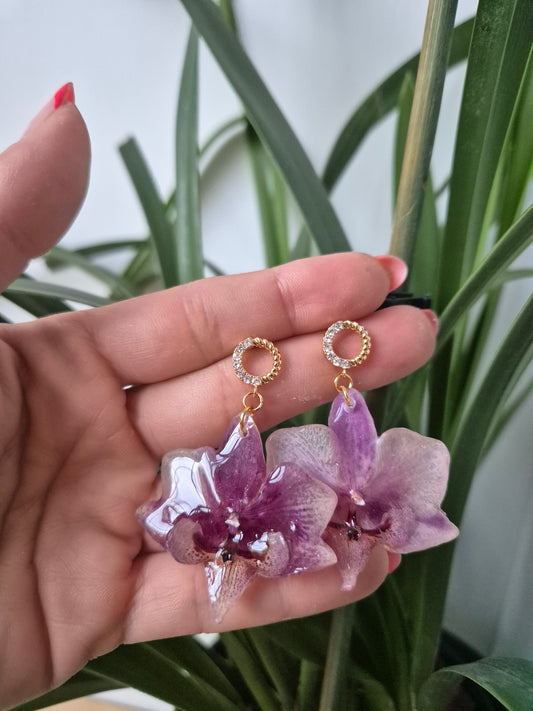 Pendientes orquidea mini