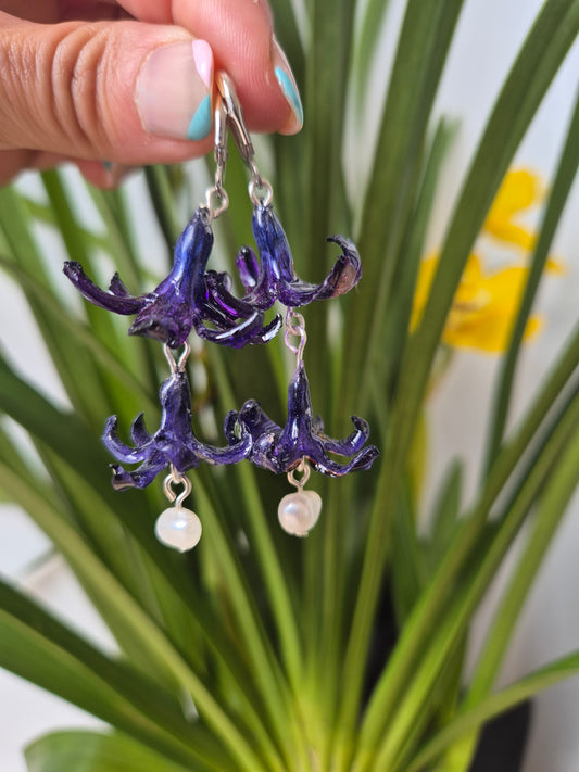 Pendientes Jacintos azules