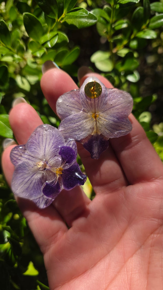 Pendientes orquidea mini