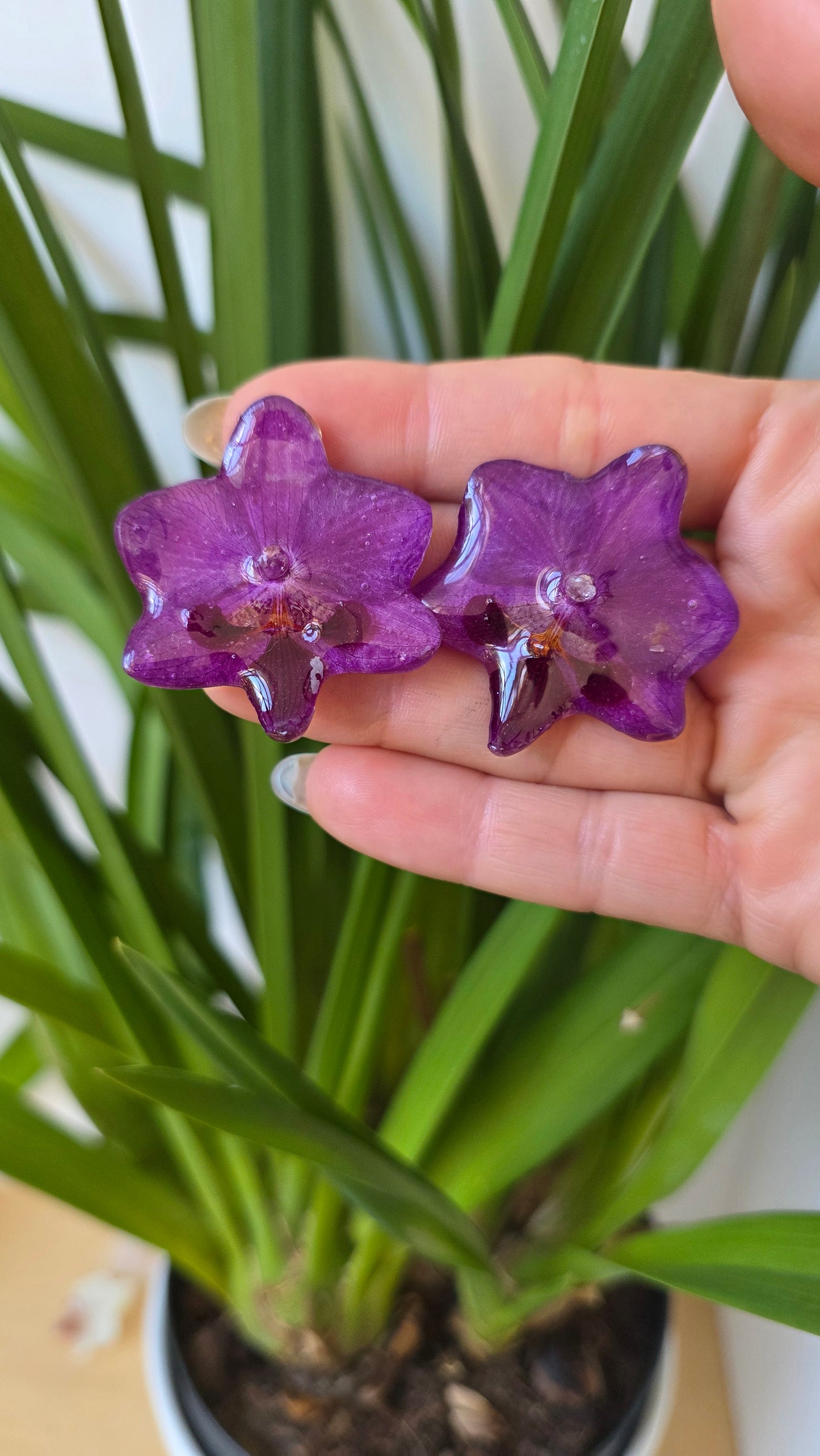 Pendientes orquidea mini