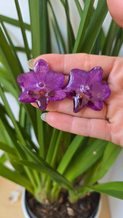 Pendientes orquidea mini