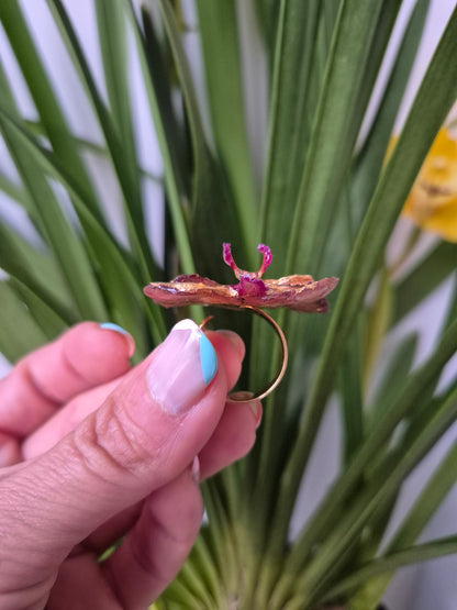 Anillo ajustable orquídea Phalaenopsis