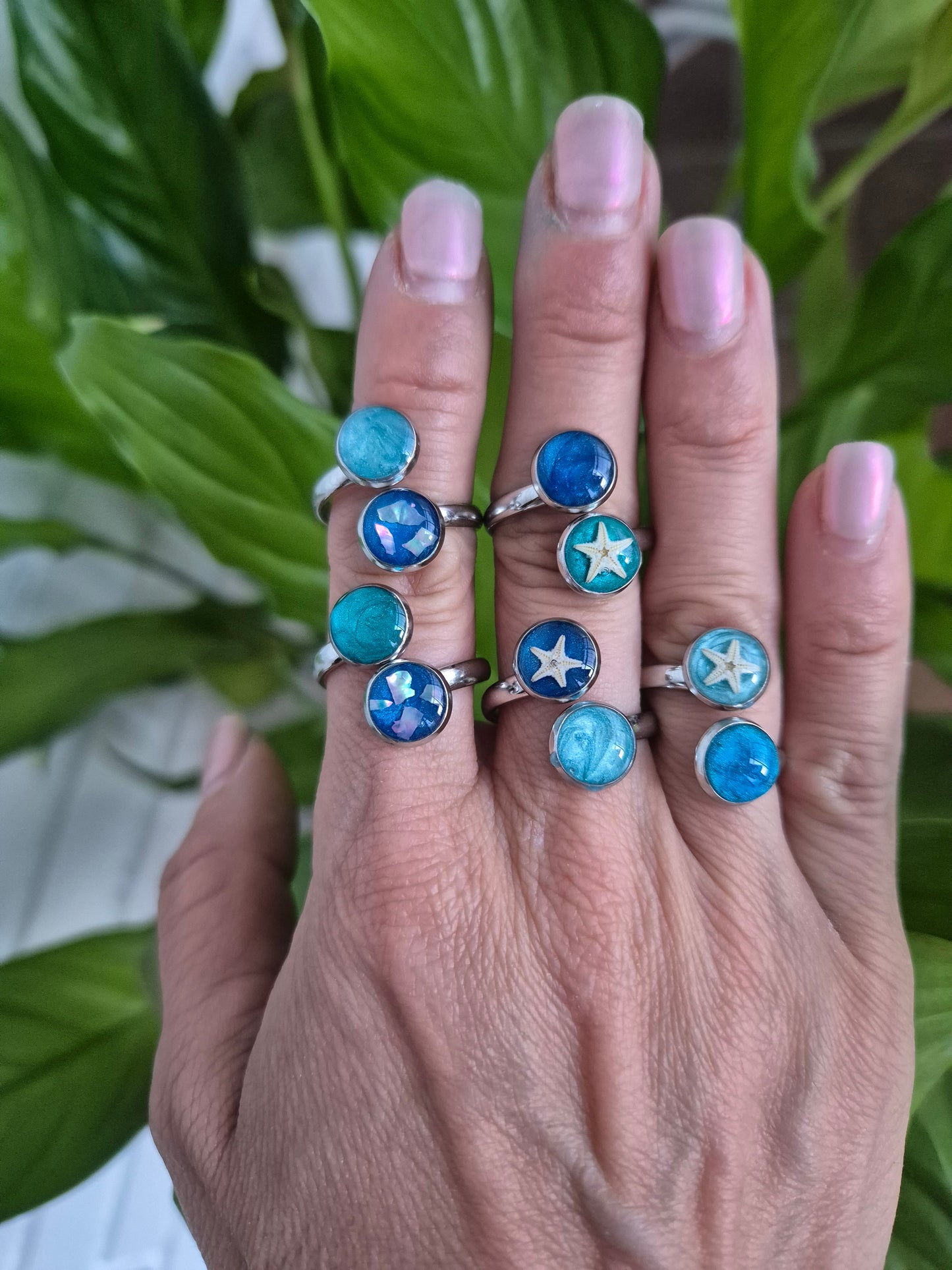 Anillo doble marino plateado