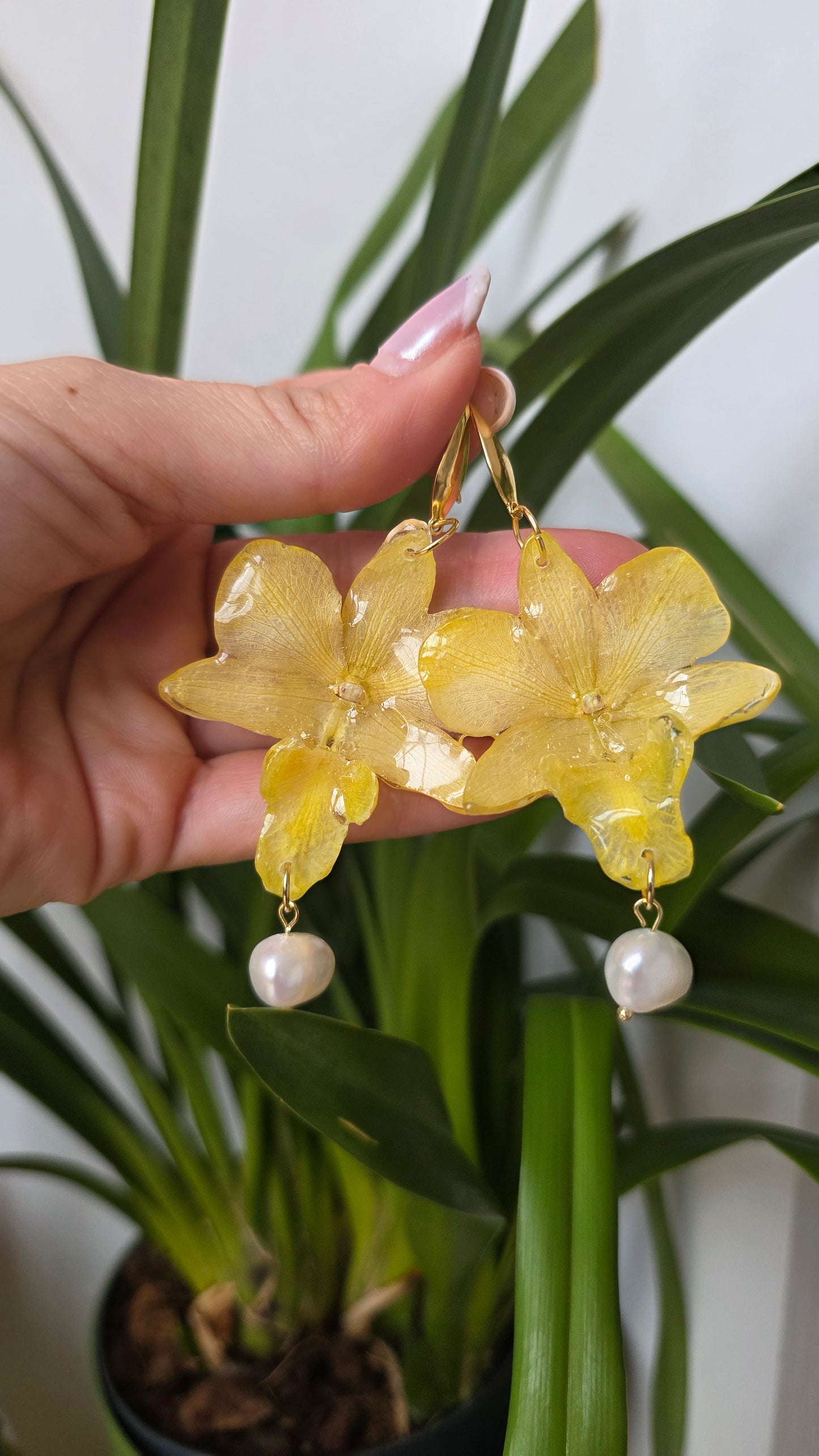 Pendientes orquidea Dendrobium
