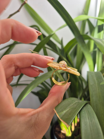 Anillo orquidea amarilla