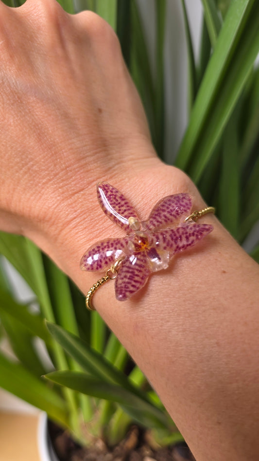 Pulsera regulable orquidea