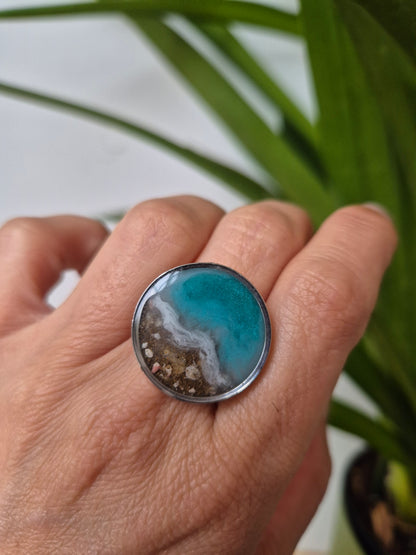Anillo ajustable marino redondo