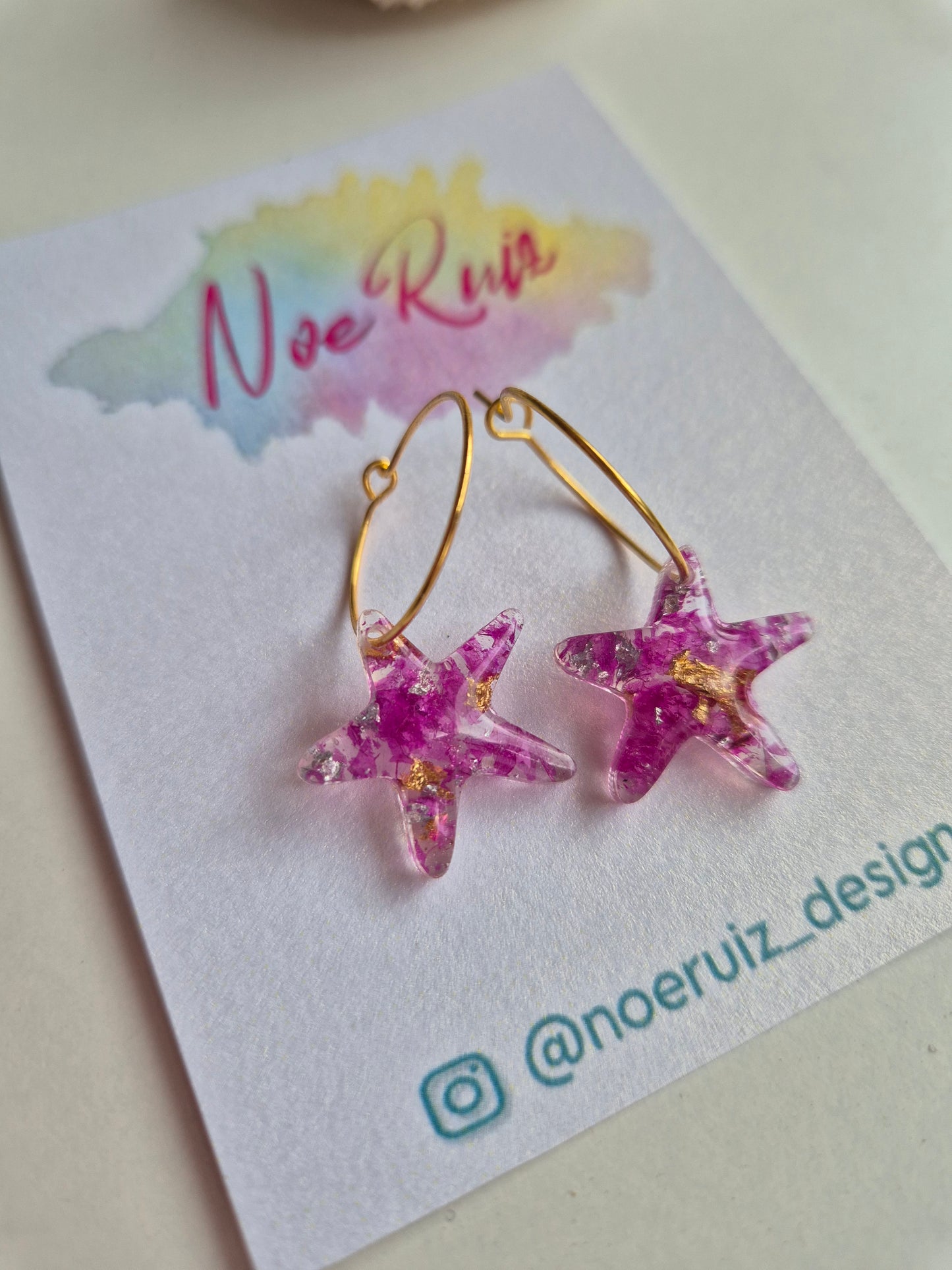 Pendientes estrellita buganvilla