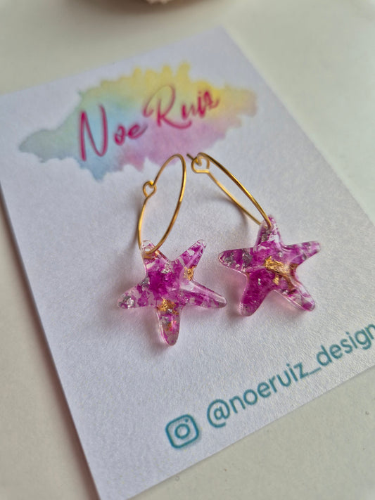 Pendientes estrellita buganvilla
