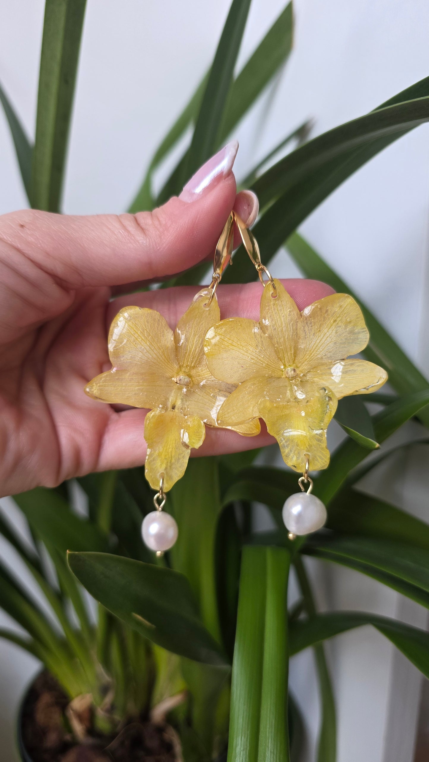 Pendientes orquidea Dendrobium