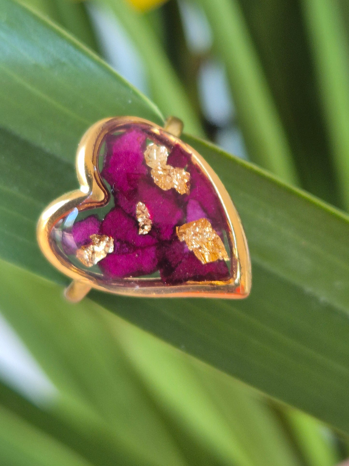 Anillo ajustable  corazón  dorado