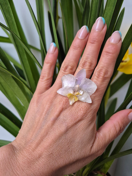 Anillo ajustable orquídea Phalaenopsis