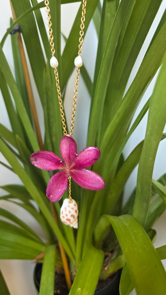 Collar Plumeria Rosa