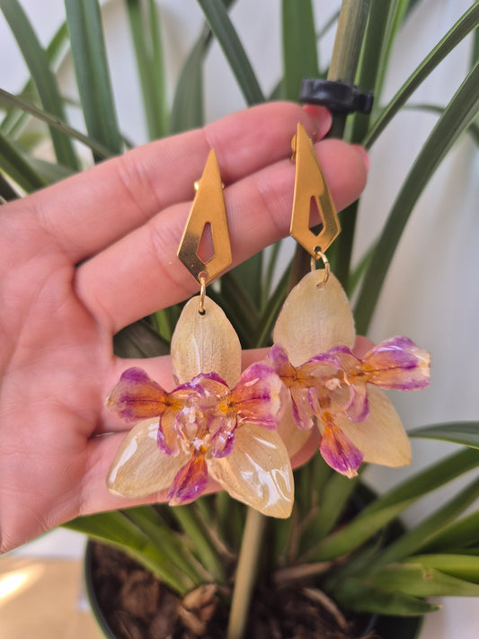 Pendientes orquidea Red Dragonfly