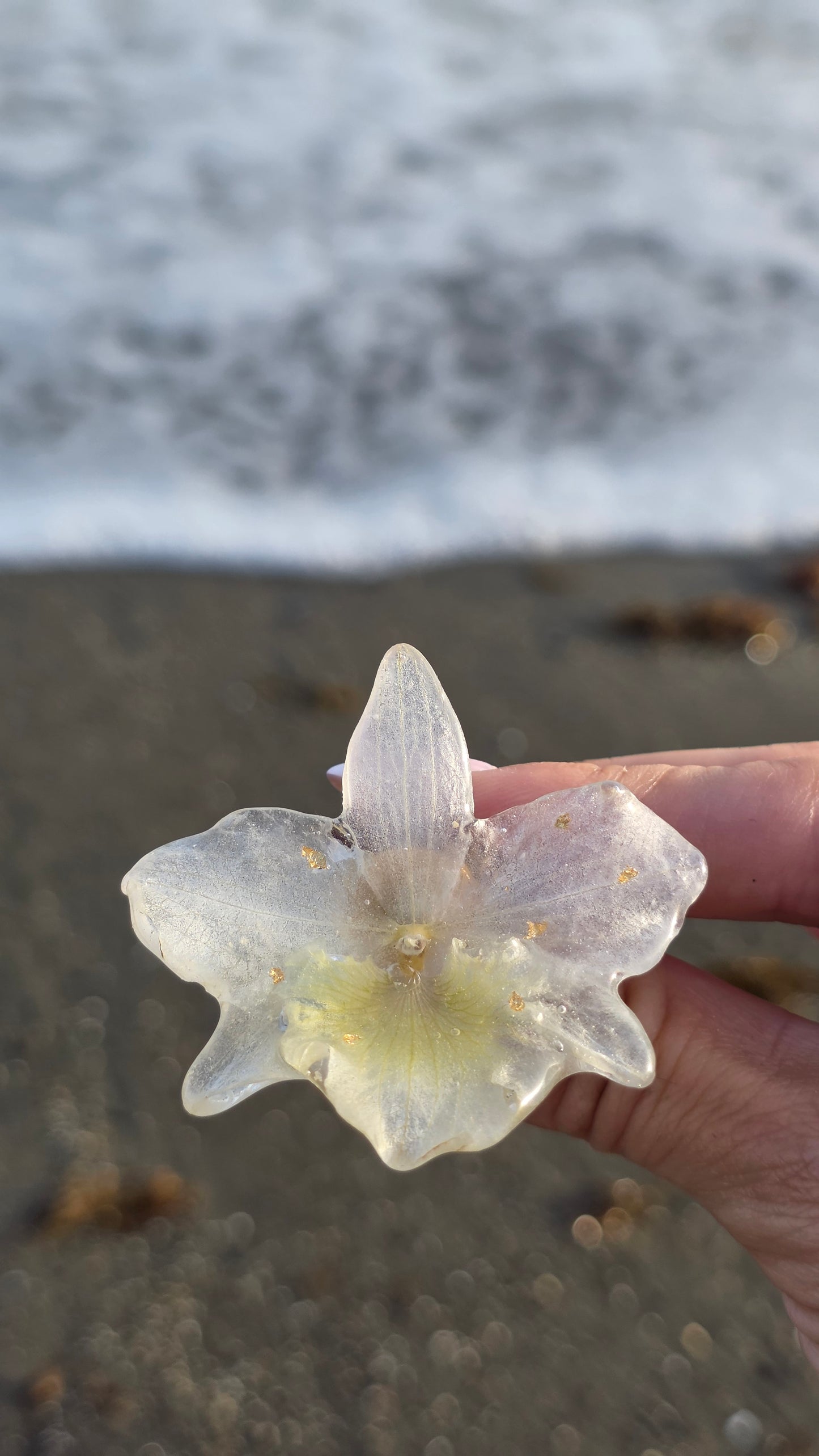 Anillo "Alma" Dendronium blanco