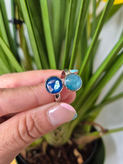 Anillo doble marino plateado
