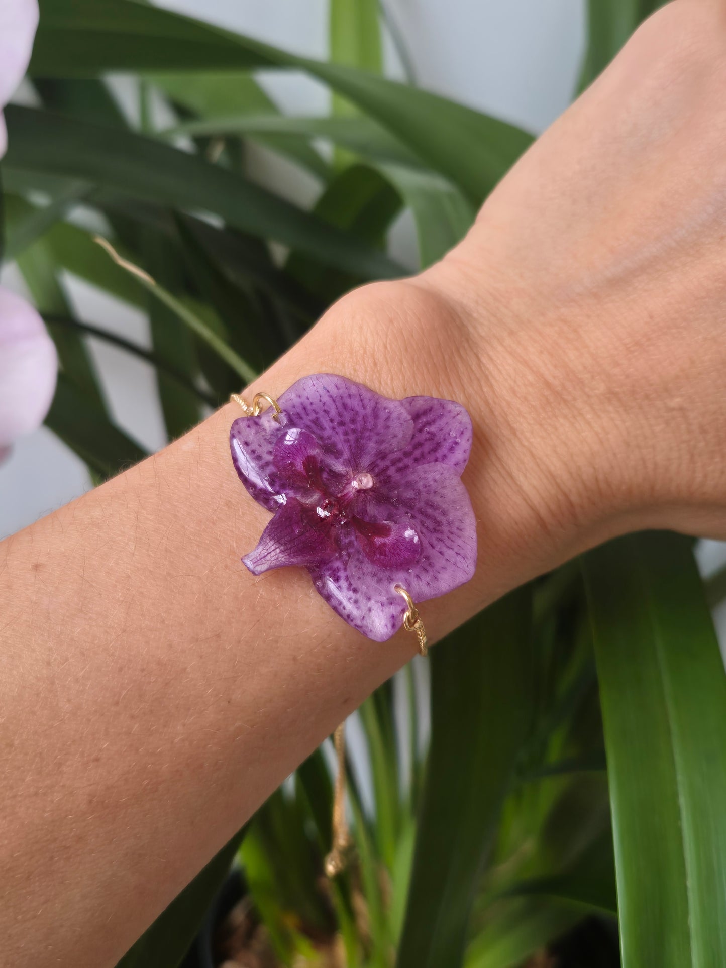 Pulsera regulable orquidea