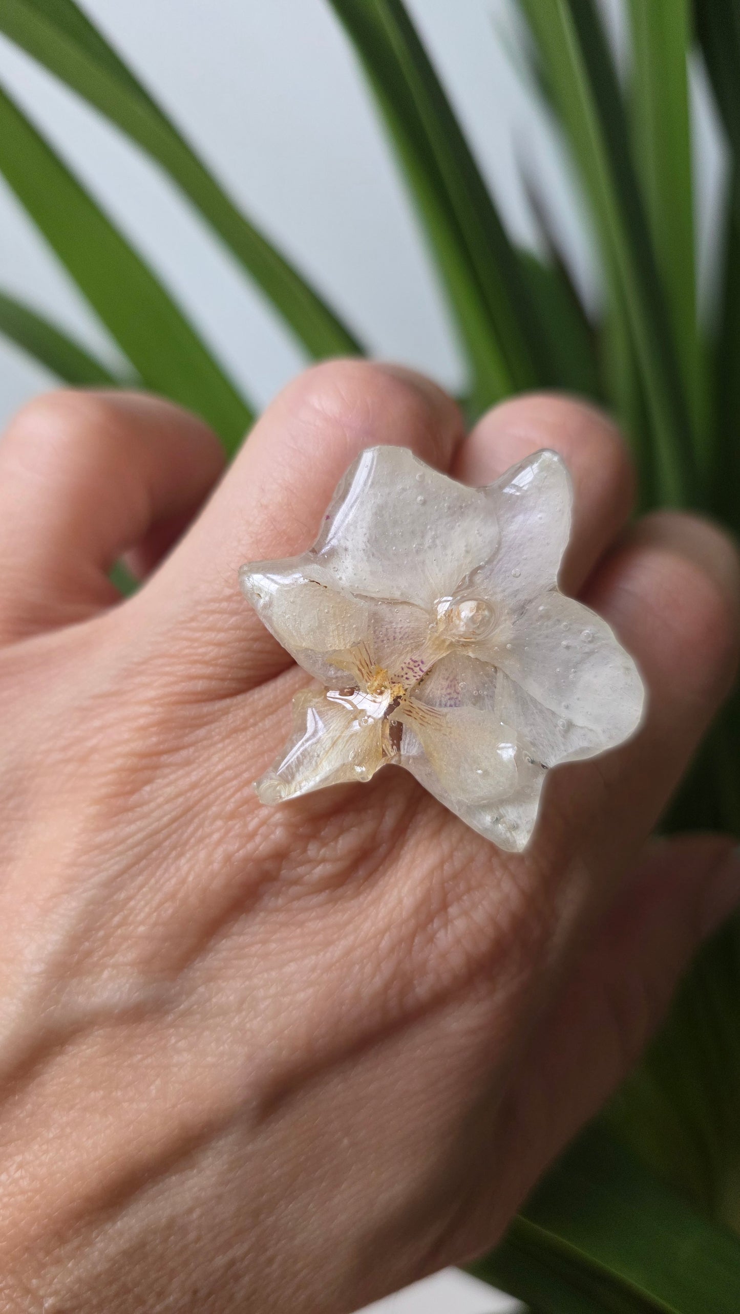 Anillo orquidea blanca