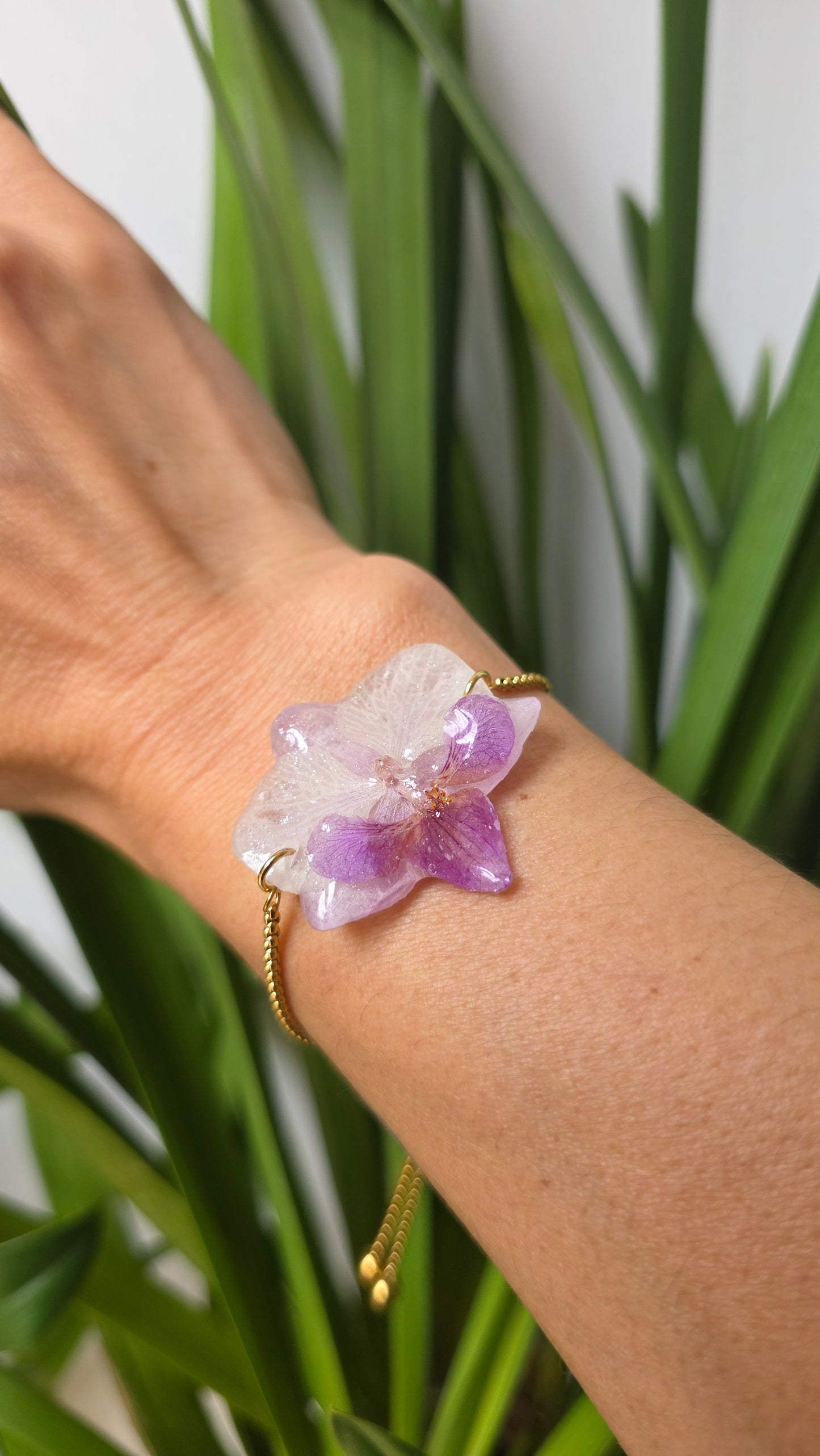 Pulsera regulable orquidea