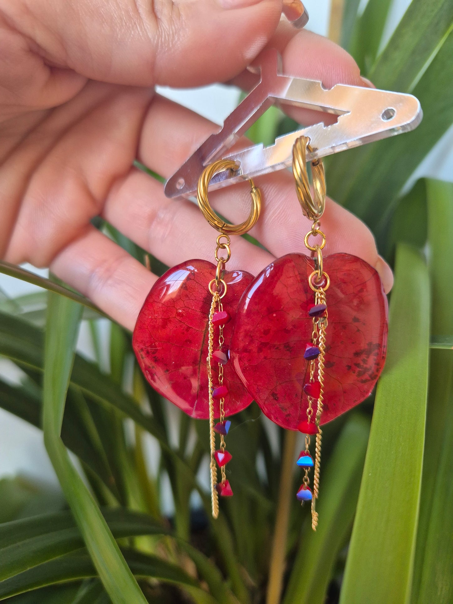 Pendientes petalo buganvilla