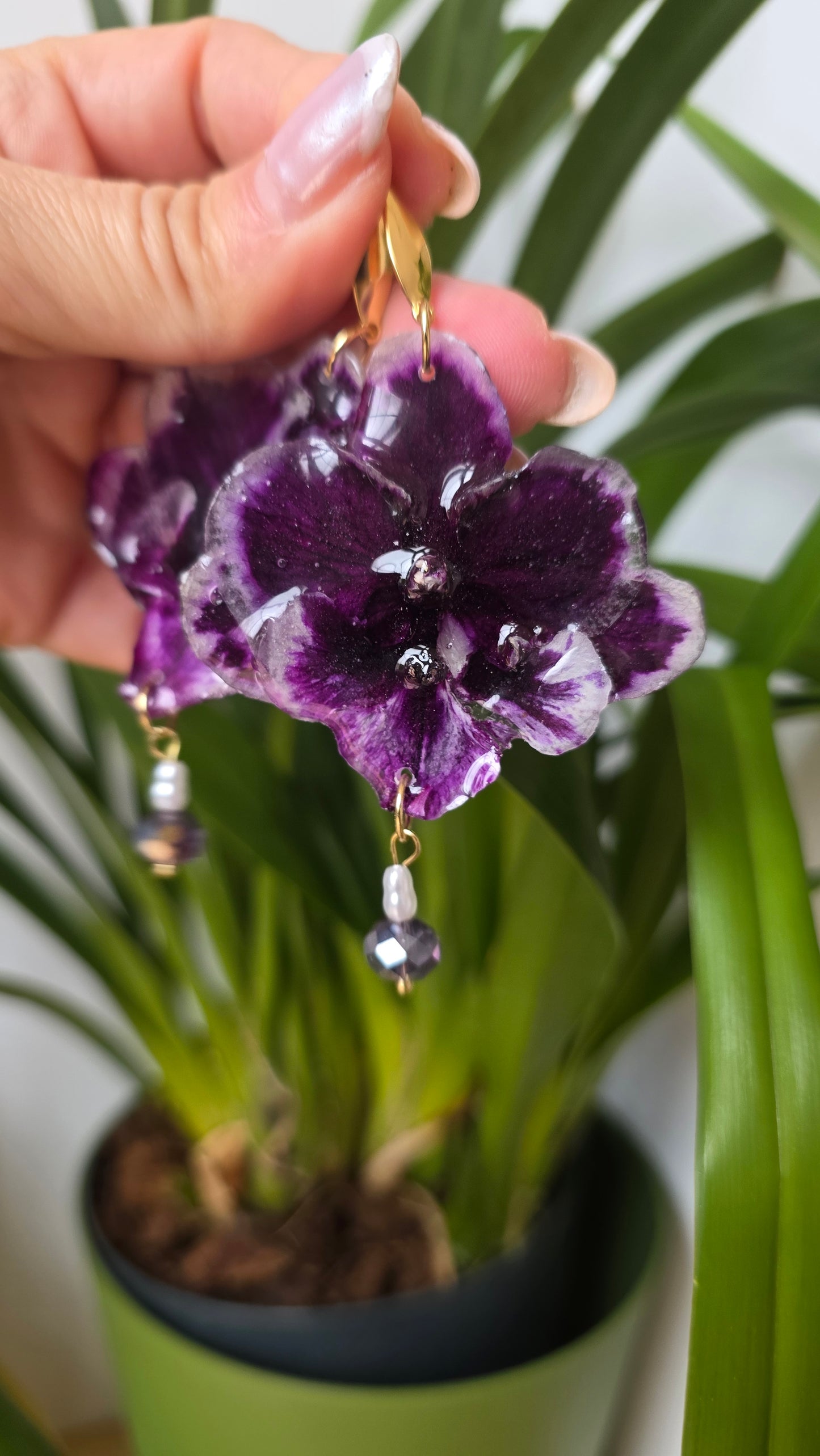 Pendientes orquidea Phalaenopsis