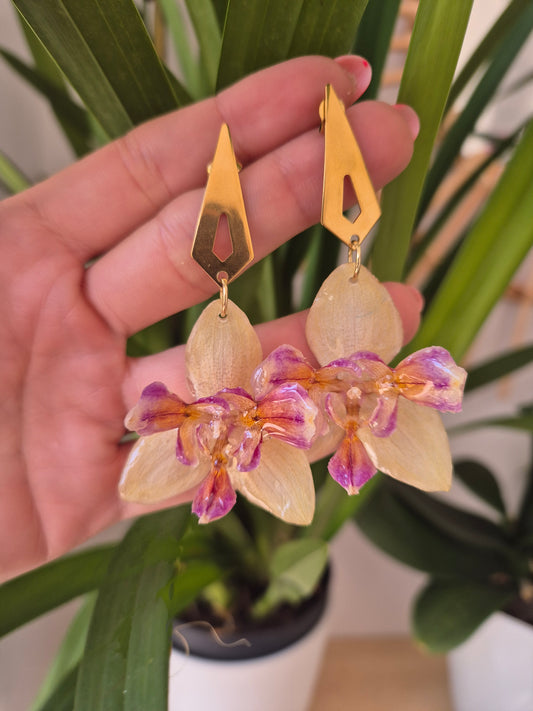 Pendientes orquidea Red Dragonfly