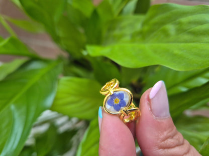 Anillo ajustable flor siempre viva