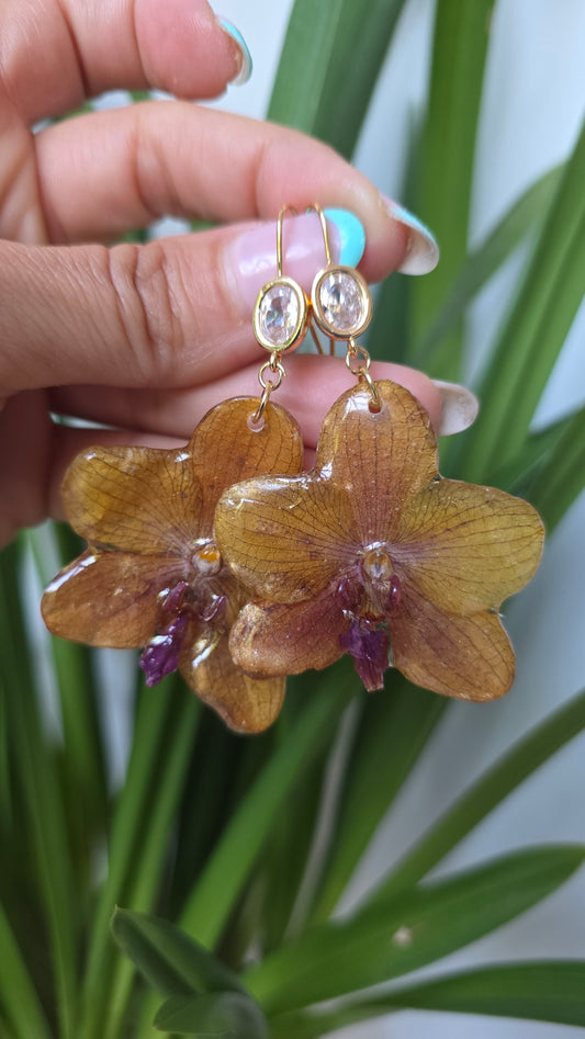 Pendientes orquidea kongo