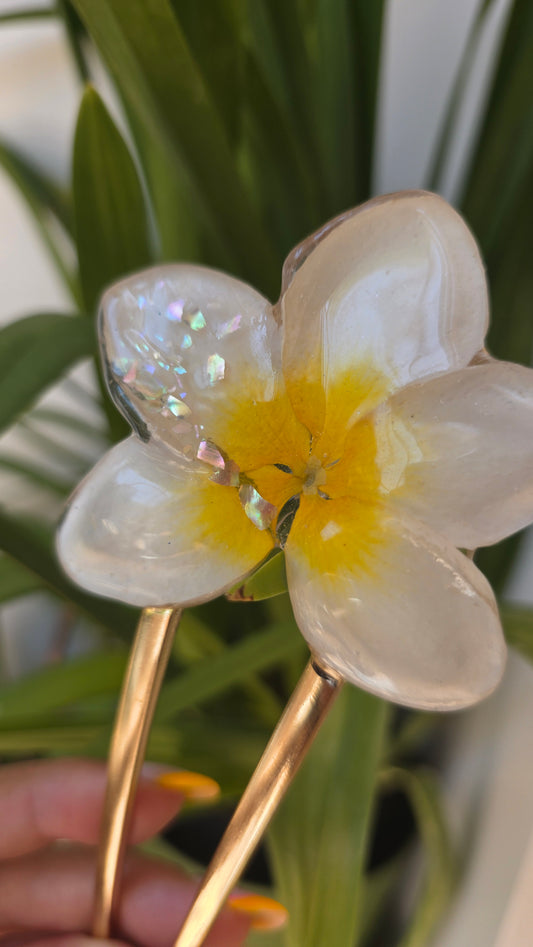 Horquilla Plumeria Blanca