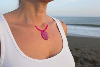 Collar Buganvilla Fucsia & Destellos Vibrantes