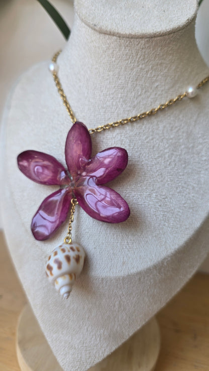 Collar Plumeria Rosa