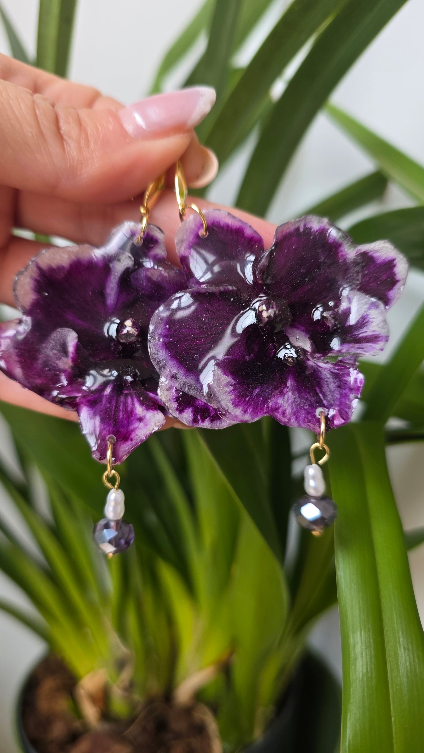 Pendientes orquidea Phalaenopsis