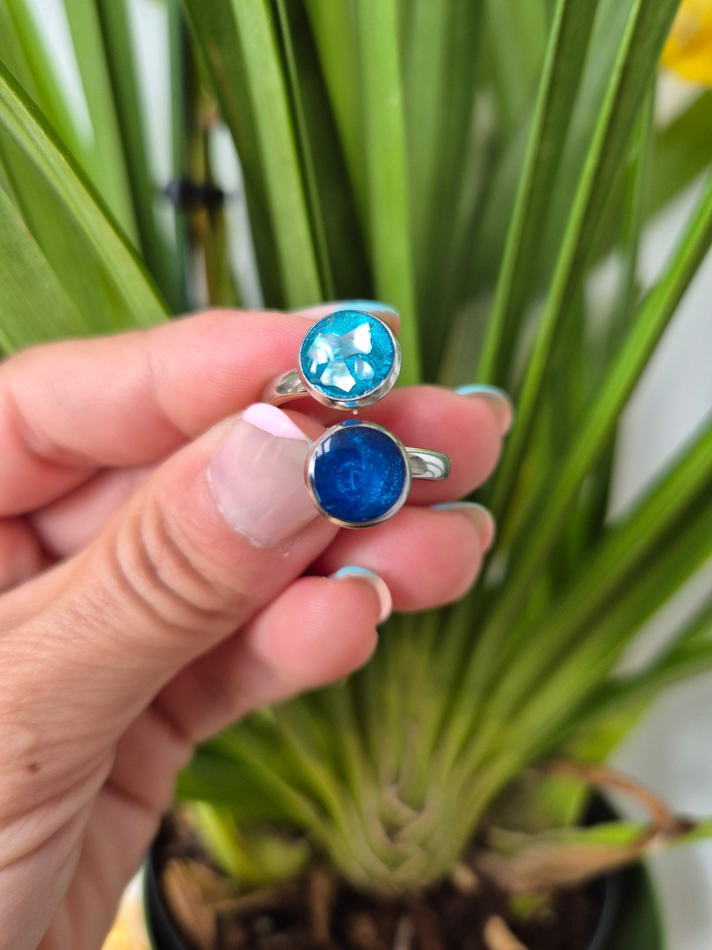 Anillo doble marino plateado