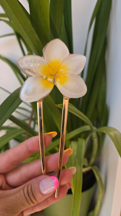 Horquilla Plumeria Blanca