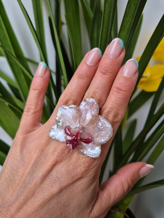 Anillo ajustable orquídea Phalaenopsis