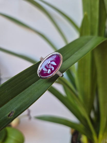 Anillo concha marina  ovalado
